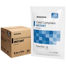 McKesson Στιγμιαίο κρύο Πακέτα 6" x 9" [24 Pack] – Άμεση παγοκύστη Πακέτα για Τραύματα Disposable, Pain Relief, Swelling, Strains – Ταξίδια Ψυχρή συμπίεση για Αθλητισμούς, Πρώτες Βοήθειες, Οδοντόκρεμα