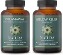 Natura Health Products InflamAway and Willow Relief Supplement Bundle - Modulate a Healthy Inflammatory Response - Ενισχύει τη Μυϊκή Χαλάρωση