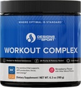 Designs for Sport Workout Complex - NSF Certified for Sport Pre Workout Powder - L-tyrosine, Acetyl L-Carnitine, Creatine & Caffeine to Support Procession Recovery, Energy and Focus (6.3 oz)