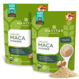 Navitas Organics Maca Powder, 16oz. (2-πακέτο), 181 Σερβιρίσματα - Βιολογικά, Μη-Gmo, Χαμηλό Temp Dried, Χωρίς γλουτένη, Φωτεινό Brown