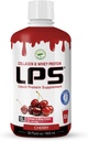 LPS Liquid Collagen & Whey Protein Supplement - Sugar-Free, Dye-Free, Non-GMO Drink - Hydrolyzed Collagen & Whey Peptides Promotes Healthy Skin & Hair for Men & Women, Cherry, 32 fl oz