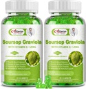 2 Pack Soursop Graviola Gummies συμπλήρωμα, Original Soursop Φύλλα εκχύλισμα με βιταμίνες C & ψευδάργυρος για γυναίκες & άνδρες, Multivitamin Soursop συμπλήρωμα φρούτων για την ανοσία & Αντιοξειδωτικό & Ενέργεια