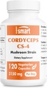 Supersmart - Cordyceps Cs-4 3150mg ανά ημέρα (Hight Strength) - Cordyceps Mushroom Supplement - Αντοχή & Ενέργεια 