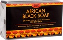 African Black Soap 7oz for Acne, Eczema, Dry Skin, Psoriasis, Scar Removal, Face & Body Wash - Shea Butter, Charcoal, Bamboo Powder