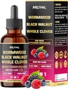 11in1 Black Walnut Wormwood Tincture Extract with Whole Cloves, Berberine and 8 More - 2 Months Supply - 1 Fl Oz - Berry Mix Flavor