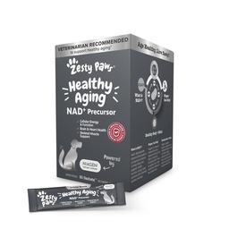 Zesty Paws NAD+ Προδρομικό συμπλήρωμα για σκύλους - Niagen για υγιή γήρανση & σκελετική μυϊκή υποστήριξη & αποκατάσταση - Εγκέφαλος, καρδιά, & κυτταρική ενέργεια Υποστήριξη - Νικοτιναμίδη Χλωριούχο Ριβοσιδικό Chlo 30 φακελάκια