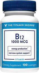 Η Βιταμίνη Shoppe Βιταμίνη B12 1.000mcg - Υποστηρίζει την παραγωγή ενέργειας, μια φορά την ημέρα συμπλήρωμα διατροφής - Βιταμίνη B-12 (ως Cyanocobalamin), Γλουτένη & Γαλακτοκομικά (100 Lozenges)