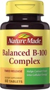 Nature Made balanced B- 100 Timed Release (Thiamin, Riboflavin, Niacin, B6, B12, Biotin, Pantothenic Acid & Folic Acid) Δισκία 60 Ct