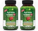 Irwin Naturals Dual-Action Fat Burner RED - 75 Liquid Soft-Gels, Pack of 2 - Ισχυρό θερμογόνο με Nitric Oxide Booster - 50 Total Services