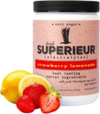 Superieur Electrolytes–Plant Based Electrolyte Supplement w/Sea Minerals for Hydration & Recovery–Keto Friendly, Non-GMO, Zero Sugar, Vegan Healthy Sports Drink Powder–Strawberry Lemon (70 Serv)