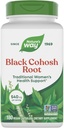 Nature's Way Black Cohosh Root, Traditional support for Women's Health*, 540 mg per Serving, Μη ΓΤΟ Project Επαληθευμένο, 180 κάψουλες