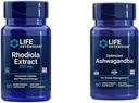Επέκταση ζωής Rhodiola και Ashwagandha Extract Bundle, Rhodiola rosea και ashwagandha συμπληρώματα, 60 κάψουλες το καθένα