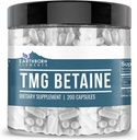 Earthborn Elements TMG Betaine Anhydrous Trimethylglycine 200 Κάψουλες, καθαρό & μη αραιωμένο, χωρίς πρόσθετα