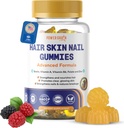 Premium δέρμα μαλλιών και νύχια Gummies – 5000 McG βιοτίνη Vegan Βιταμίνες για άνδρες και γυναίκες – Προωθεί υγιή ανάπτυξη μαλλιών, ισχυρά νύχια, Radiant δέρμα – 10X επιπλέον δύναμη - άρωμα βατόμουρο