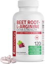 Bronson Beet Root + L-αργινίνη παραγωγή νιτρικού οξειδίου - μη ΓΤΟ, 120 κάψουλες χορτοφάγων