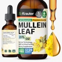 BIO KRAUTER Mullein Leaf Extract for Lungs 2 Fl. Oz - 28 Ημέρες Προμήθειας - Pure Mullein Drops for Lung Cleanse & Detox - Vegan αναπνευστικά συμπληρώματα - Μη ΓΤΟ, Χωρίς Ζάχαρη & Αλκοόλ