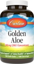 Carlson - Golden Aloe, 100 mg (200: 1 συμπυκνωμένο), Digestive Support & Colon Health, Optimal Wellness, 180 Softgels