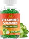 Βιταμίνη C Gummies 1000mg για ενήλικες & παιδιά - Μέγιστη δύναμη Μασώμενη Ανοσοποιητική Υποστήριξη, Υποστήριξη κολλαγόνου - Ξινή Πράσινη Γεύσεις μήλου - Χωρίς γλουτένη, Μη ΓΤΟ, Χορτοφαγικά - 90 Gummies (30 μερίδες)