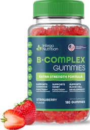Vitamin B Complex Gummies for Women, Natural Strawberry Flavor - 180 Count | B Complex Vitamins For Women - Helps Support Daily Energy & Brain Function* - 90 Servings, Easy To Take Every Morning