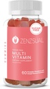 ZENZSUAL Multivitamin Gummies – Συμπλήρωμα διατροφής ενηλίκων με βιταμίνη C, Βιοτίνη, Ψευδάργυρος - Νόστιμο, χωρίς ζάχαρη, Ζελατίνη-ελεύθερος ανοσοποιητικών Gummies Υποστήριξη για την καθημερινή ευεξία (60 Γεύσεις Gummies)