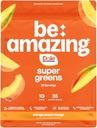 BE AMAZING Super Greens Σκόνη με προβιοτικά, Digestive Enzymes & Antioxidants, 35 Φρούτα & Veggie, Ηλεκτρόλυτα & Fiber, Vegan, Gluten Free Juice & Smoothie Mix, Dole Orange Peach Mango, 25 Serv