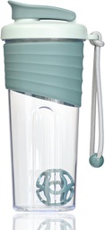 Φιάλη Shaker πρωτεΐνης 24oz – Διαφανές Tritan με την κλίμακα μέτρησης, σιλικόνης Grip & Teal Shaker Ball – Ιδανικό για την πρωτεΐνη Shakes, Smoothies, και Συμπληρώματα