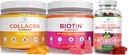 Καθαρίστε τη ζωή Marine Collagen, Biotin, & Vegan Collagen Bundle, Gummies for Hair Skin and Nails (Bulk - 90 Chews), Κοινή Φροντίδα Βιταμίνη, Ανοσολογική Υποστήριξη, Ομορφιά, Detox & Καθαρίστε, Αντικαταστήστε τις κάψουλες, Χάπια