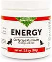 Animal Essentials Energy Cordyceps Mushroom Supplement for Dogs & Cats - Υποστήριξη Σταμίνα & Αντοχή, Υγιεινές λειτουργίες αναπνευστικού & νεφρού, Αντιοξειδωτικό, Mushroom Powder Extract - 2.8 Oz (πακέτο του 1)