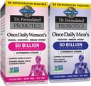 Κήπος Ζωής Προβιοτικό Bundle: Dr. Formulated Once Daily Women’s & Men's Probiotics, 50 Billion CFU Ράφι σταθερό, μη GMO Προβιοτικό για άνδρες & γυναίκες με προβιοτικές ίνες, 30 κάψουλες κάθε μία
