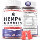 HempTotally Hemp Gummies 200mg, Υψηλής ισχύος Vegan Hemp Oil με Omega 3 6 9, βιταμίνη A、E & B1, Zero Sugar, 60 Gummies, 30 εξυπηρετούν