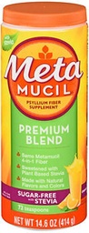 Metamucil Premium Blend Psyllium Fiber σε σκόνη Ζάχαρη χωρίς Stevia Orange - 14,6 oz