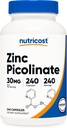Nutricost Ψευδάργυρος Picolinate 30mg, 240 κάψουλες - Χωρίς γλουτένη και μη ΓΤΟ