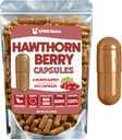 κάψουλες Hawthorn Berry Powder - 360 Count (6 Μήνας Προμήθεια) - Premium κάψουλες Hawthorn Berry για Καρδιαγγειακή Υποστήριξη - Hawthorne Berry Powder - Ένα Ιδανικό συμπλήρωμα Hawthorne για άνδρες και γυναίκες