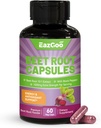 Beet Root Capsules 1000mg Per Serving, Supports Nitric Oxide Production & Blood Pressure, with Black Pepper Extract, Non-GMO, Gluten Free, Vegan - 60 Counts