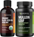 HAVASU NUTRITION Organic Black Seed Oil Liquid + Mullein Leaf Capsules Δέσμη