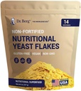 Dr. Berg Premium Nutritional Yeast Flakes - Νοστιμότατο Μη Οχυρωμένο Διατροφικό Yeast με Φυσικά Επιφανειακές Βιταμίνες Β - 8oz