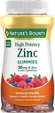 Nature’s Bounty Zinc Gummies, Immune Support Gummies, Supports Skin & Antioxidant Health, Mixed Berry, 30mg, 120 Count