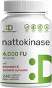 Nattokinase συμπλήρωμα 4.000 FU ανά υπηρεσία, 240 κάψουλες Veggie – Ιαπωνικό Natto με Bromelain, Turmeric Curcumin & Black Pepper Complex – Digestive Enzymes & Heart Health – Μη ΓΤΟ, Vegan