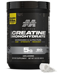 MuscleTech Creatine Monohydrate Powder, Platinum Pure - Unlavored Micronized Creatine for Men & Women - Συμπληρώματα προπόνησης για την απόδοση, την αποκατάσταση των μυών και Builder-(80 Services) Συσκευασία Μαΐου Vary