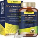 Totaria Citrus Bergamot συμπλήρωμα για την υψηλή χοληστερόλη - ιταλικά Citrus Bergamo συμπλήρωμα & φυτοστερόλες Stanols για τον άνθρωπο και τη γυναίκα χοληστερόλη υγεία, Vegan, μη-GMO, 120 κόμητες