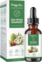 PUFFIAIR Soursop (Graviola) & Sea Moss Liquid Drop for Cell Support & Regeneration, Immune Boost, Relax, Liver and Sleep, Herbal Extract, Sugar/Gluten Free, Natural Flavor, 2 Fl Oz/60ml