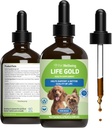 Pet Wellbeing Life Gold for Dogs - Supports Detoxification, Immune System Health, Antioxidants - Vet-Formulated Herbal Supplement – 4 oz (118 ml)