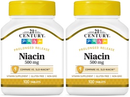 21st Century Niacin 500 mg δισκία παρατεταμένης αποδέσμευσης, 100 Count (27474) (πακέτο του 2)