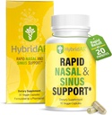HybridAR Rapid Sinus Relief and Calm – Γρήγορη δράση Μη-Νυχθηρή Sinus Υποστήριξη και Ιατρική - Φυσικά αποσυμφορητικά για ενήλικες με Αντιισταμινικό, Quercetin, και Butterbur για Αλλεργίες - 30 κάψουλες