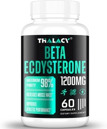 1200MG Beta Ecdysterone Supplement, 98% Maximum Purity Ecdysterone Supplements for Lean Muscle Mass, Athletic Performance & Strength, 60 Κάψουλες