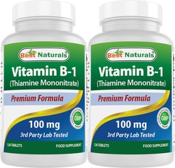 Best Naturals Βιταμίνη Β1 ως Thiamine Mononitrate 100 mg 120 δισκία (120 Count (Pack of 2))