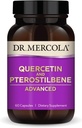 Dr. Mercola Quercetin & Pterostilbene Advanced - Υποστηρίζει την αναπνευστική & ανοσοποιητική υγεία - 500 mg Quercetin - Υψηλής Βιωσιμότητας Φόρμουλα - Μη ΓΤΟ, Χωρίς γλουτένη & Χωρίς σόγια - 60 κάψουλες (30 σερβιέτες)