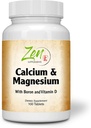 Zen Supplements - Hi Potency Calcium & Magnesium with D3 & Boron for Enhanced Absorption, Supports Bone Health & Bone Density 100-Tabs