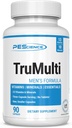 PEScience TruMulti Multivitamin for Men, Καθημερινή Φόρμουλα με Premium Βιταμίνη C, D, Ψευδάργυρος, Chromium Picolinate συμπλήρωμα για την ανοσοποιητική υποστήριξη, Χηλικά Ορυκτά, 90 εύκολο να καταπιούν κάψουλες