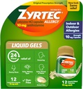 Zyrtec 24 Hour Allergy Relief Liquid Gels, Antihistamine Capsules with Cetirizine HCl Allergy Medicine for All-Day Relief from Runny Nose, Sneezing, Itchy Eyes & More, 12 Count